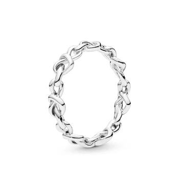 Pan Oriģinālu Zīmolu 925 sudraba gredzens ar dzirkstošo logo oriģināls dizains retro sirds formas multi-wrap gredzens