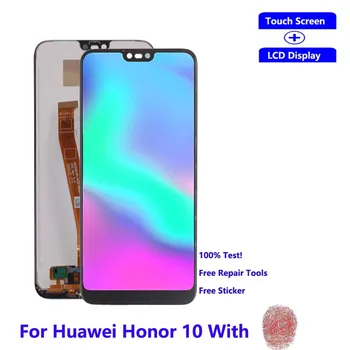 Par Huawei Honor 10 Displeju, Touch Screen LCD Displejs Oriģinālu Par Godu 10 COL-L 29 Ekrāns LCD pirkstu Nospiedumu Slēdzene