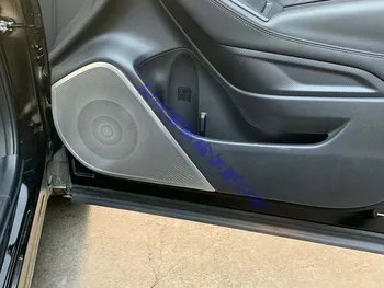 Par Subaru Forester SK 2018 2019 Nerūsējošā Tērauda Skaļruņa Vāks Melns, Sānu Durvis Stereo Bezel Apkakles Gredzenu Rotāt Molding