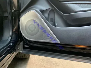 Par Subaru Forester SK 2018 2019 Nerūsējošā Tērauda Skaļruņa Vāks Melns, Sānu Durvis Stereo Bezel Apkakles Gredzenu Rotāt Molding