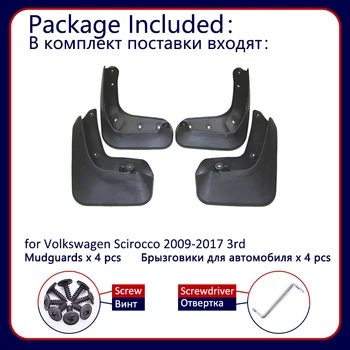 Par Volkswagen VW Scirocco 2009~2017. gada 3. Auto Dubļu Sargi Priekšā, Aizmugurē Mudguard Splash Sargiem Fender Mudflaps 2013 2016