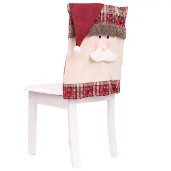 Pavisam Jaunu Ziemassvētku Rotājumi Santa Claus, Sniegavīrs Krēslu Pārvalki Vakariņas Puse Krēsla Apdare Attiecas