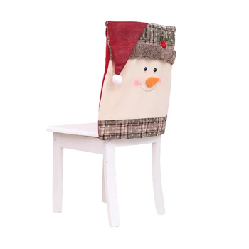 Pavisam Jaunu Ziemassvētku Rotājumi Santa Claus, Sniegavīrs Krēslu Pārvalki Vakariņas Puse Krēsla Apdare Attiecas