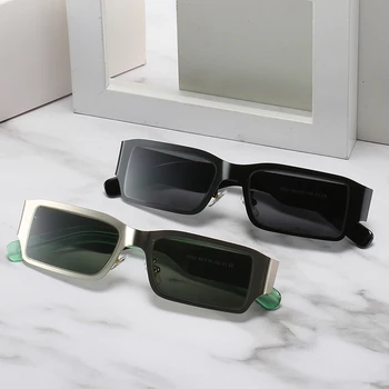 Peekaboo nerūsējošā tērauda kvadrātveida rāmja saulesbrilles vīriešiem uv400 vasaras vīriešu saules brilles vintage sievietes ir 2021. augstas kvalitātes metāla 35894