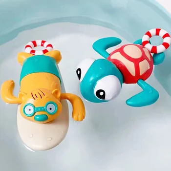 Peldēšana Bruņurupuči Peldošās vannas rotaļlietas bebru ūdens dušas Rotaļlietas bērniem puses peldēties baseinā 1 - 2 gabali vasaras