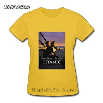 Pilsētas Tee Kreklu Vintage Titānika Plakātu Tshirts Sievietes, Jauna Meitene, Ar Īsām Piedurknēm Vasaras T-Krekli Romantisks Tops Lēti Zīmola Apģērbi