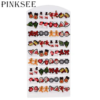 Pinksee 36pairs/daudz Jaunums Oriģinalitāti Ziemassvētku Sēriju Maziem auskariem Cute Augļu Dizaina Vairumtirdzniecības Rotaslietas Auskari