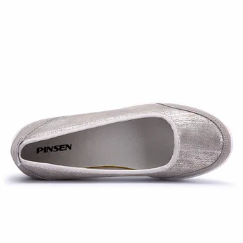 PINSEN Sieviešu Platformas Kurpes Sieviete Mokasīns zapatos mujer platformas sandales Paslīdēt Uz Dāmām Kurpes Gadījuma Dzīvokļi Mokasīni