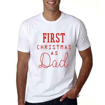 Pirmajos Ziemassvētkos, kā Tētis un Mamma Balts Tshirt Mana Pirmā Ziemassvētku Bērnu Bodysuit Atbilstošas Ģimenes Tērpiem, Tēvs, Māte Bērnu Drēbes
