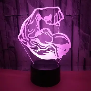 Plaisas Dunks Krāsains Touch 3d Nakts Lampas Stereo Vision 3d Led Galda Lampas Dzīvojamā Istabā Gultas Galda Lampa