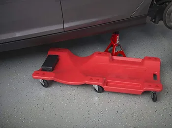 Plastmasas Automobiļu Mehāniķis Rāpulis 40 Collu Ar Polsterētu Pagalvi & Dual Instrumentu Paplātes