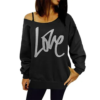 Plus lieluma 5 XL mīlestība Sievietes, hoodies sweatershirt 2019 O Kakla Modes Pāris streetwear Gadījuma Tendence Topi