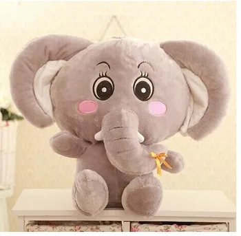 Plīša pelēks zilonis rotaļu zilonis lelle garš deguns zilonis lelle dāvana lelle par 40cm