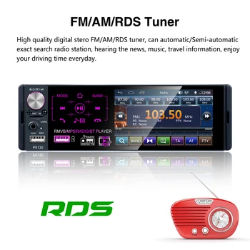 Podofo 1 Din Auto Radio Autoradio Stereo Audio Mikrofons, RDS 4.1 collu MP5 Video Atskaņotājs USB MP3 TF ISO In-dash Multimediju Atskaņotājs