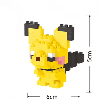 Pokemon, Celtniecības Bloki, Rotaļlietas Modelis Izglītības Rotājumu Pikachu Mewtwo Charizard Bloku, Ķieģeļu 3D Mazo Samontēti DIY Bērniem Dāvanu 1654