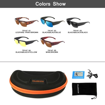 POLARSNOW Fit Pār Polarizētās Saulesbrilles Vīriešiem un Sievietēm Ultra Light TR90 Rāmis Valkāt Uz parasto Recepšu Brilles Vadītāja
