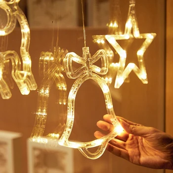 Portatīvo Priecīgus Ziemassvētkus LED Gaismas Logu Sūcējs Lampas, Ziemassvētku Rotājumi Mājas, Kā Jaunā Gada Dāvanu