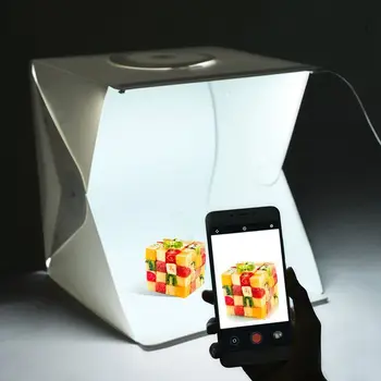 Portatīvā fotostudija Fotografēšanas Telts,16 Collu Maza Salokāma LED Gaismas Kastes Softbox Komplekts ar 4 Krāsas Fonu Fotogrāfija, 37648