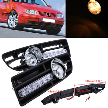 POSSBAY Priekšējā Bufera Apakšējā Miglas lukturis Montāža Foglamp Restes Segtu piemērots 1999-2007 VW Bora Jetta MK4 LED/Halogēna Apgaismojums