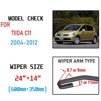 Priekš Nissan Tiida C11 2004 2005 2006 2007 2008 2009 2010 2011 2012 Latio Otrādi Piederumi Auto Vējstikla Slotiņām, Sukas