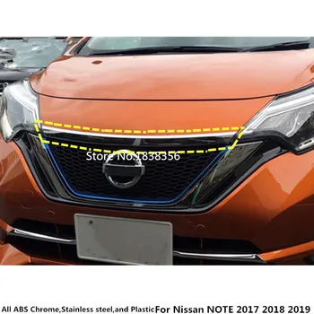 Priekš Nissan, ŅEMIET vērā, 2017 2018 2019 2020 Auto Dekorē Vāks ABS Chrome Priekšā novietotu Motoru un Mašīnu Restes Augšējā Pārsega Vāku Apdare Lampa 1gb 4640
