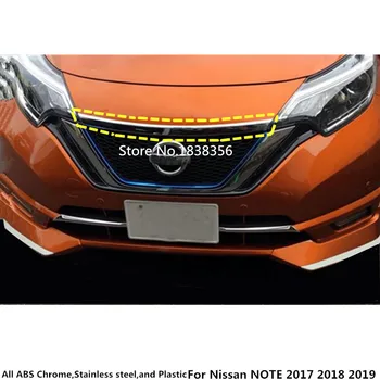 Priekš Nissan, ŅEMIET vērā, 2017 2018 2019 2020 Auto Dekorē Vāks ABS Chrome Priekšā novietotu Motoru un Mašīnu Restes Augšējā Pārsega Vāku Apdare Lampa 1gb