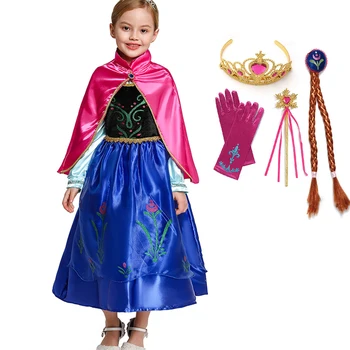 Princese Kleita Meitenēm Anna Elsa Cosplay Kostīmu Jasmīns Tangled sniegbaltīte Tianna Kleita Kleita Sniega Karaliene 2 Ziemassvētku Apģērbs