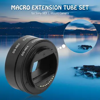 Profesionālā Metāla Macro Extension Tube Auto Focus (AF Macro Extension Tube Ring Set 10 mm 16 mm Sony NEX E-Mount Objektīvs