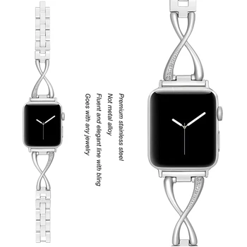 Pulseira par iwatch band 40mm 38mm sieviešu watchband apple pulksteņu siksniņas 44mm 42mm Series 5 4 3 2 1 correa aproce Bling datumi