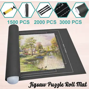 Puzles Paklājiņš Jigsaw Roll Jutu, Spēlēt Mat mat Mīklas Segu līdz 1500/2000/3000 Gabalu Puzzle Portatīvo Ceļojumu Uzglabāšanas maiss