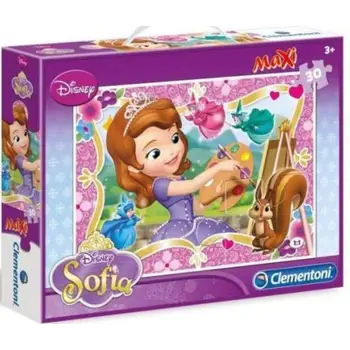 Puzzle, Princess Sofia 30 gabali, MAXI gabalus liels CLEMENTONI, Disney puzzle, Bērniem, puzles, Puzzle, puzzles