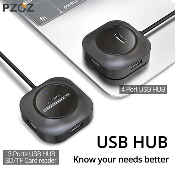 PZOZ USB CENTRMEZGLAM, kas ar MacBook Pro datorā Virsmas USB HUB USB 2.0 Extender Adapteris ar Micro USB ar Datoru USB Sadalītājs SD TF Karšu Lasītājs