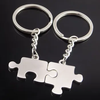 Pāris Keychain Dāvanas Vīrs, Sieva Viņam Viņas Puzzle Keychain Komplekts, 2 Atslēgu Gredzens Šarmu Valentīna Diena Kāzu MT-0010