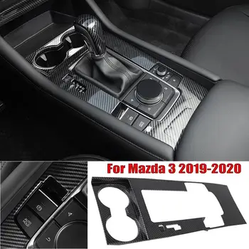 Pārnesumu Pārslēgšanas Paneļa Vāku Priekš Mazda 3 2019-2020 Oglekļa Šķiedras ABS Interjera Konsoles Rīkiem Segtu Auto Interjera Uzlīmes