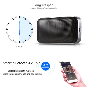 Pārnēsājamie Bezvadu Bluetooth Skaļruni, Mini Mazo Metāla Mūzikas Skaņas Lodziņā Brīvroku Bass Subwoofer Visiem Smart Tālruni