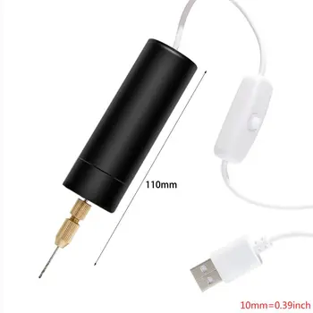 Pārnēsājams Mini Elektriskie Rokas Urbis Mikro USB Mazo Urbi Čaks Instrumenti ar 3pc Biti