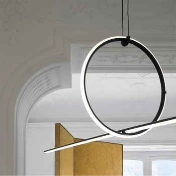 Pēc Mūsdienu Ģeometrisko Modeli, Kulons Gaismas viesistaba, Ēdamistaba Mājas Dekoru LED Lentes Minimālisma Hanglamp