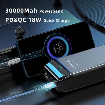 QC 3.0 Power bank 30000mah PowerBank Batterie Externe пауэр банк Prtable Lādētāju Klēpjdatoru/ Piezīmju grāmatiņu, Lai Mobilais Tālrunis