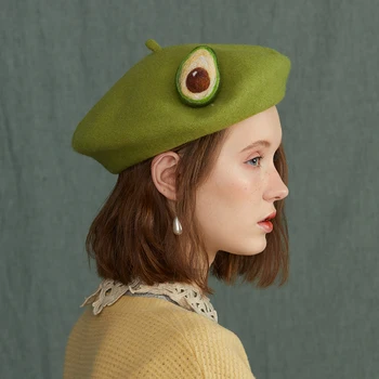 Qiu dong baize berete kivi, bet avokado zaļš gleznotājs cap cap radošo roku