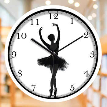 Radošā balerīna girl dekorēšanas sienas pulkstenis ar Izsmalcinātu deju mākslinieks modes dekoratīvās sienas pulkstenis
