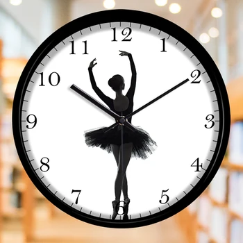 Radošā balerīna girl dekorēšanas sienas pulkstenis ar Izsmalcinātu deju mākslinieks modes dekoratīvās sienas pulkstenis
