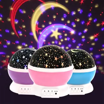 Radošā Dzimšanas dienas Rotaļlietas Projektoru, Akumulatoru, USB Nakts Gaisma Bērniem Jaunums Gaismas Rotaļlietas Romantiska Zvaigžņotām Debesīm LED Nakts Gaisma