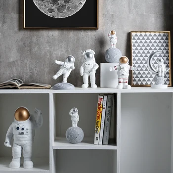 Radošā Jauki Mūsdienu Astronauts Miniatūras Statuetes Sveķu Kuģiem, Mājas Dārzā modes tabletop izstrādājumi, kāzu dekori