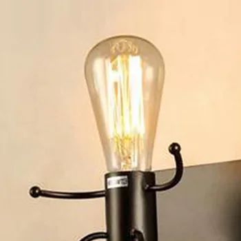 Radošā sienas lampa E27 Vīrietis formas sconce Gudrs gaismas Dzelzs interjera sienas gaismas Guļamistabai Biroja Cafe Bar Hotel
