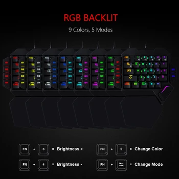RedThunder Vienu Roku Mechanical Gaming Keyboard RGB Backlit Portatīvie Mini Spēļu Tastatūra Spēļu Kontrolieri PC PS4 vai Xbox Gamer 51121