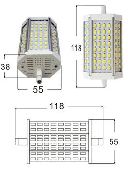 Regulējamas 30w R7S led gaismas 118mm RX7S led spuldzes lampas Nav ventilatoru J118 R7S 300w halogēna lampas AC110-240V