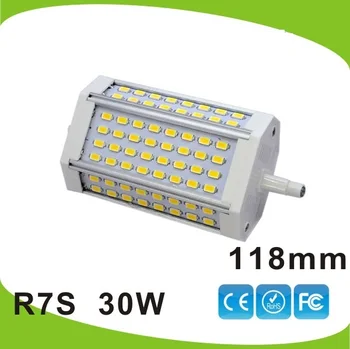 Regulējamas 30w R7S led gaismas 118mm RX7S led spuldzes lampas Nav ventilatoru J118 R7S 300w halogēna lampas AC110-240V