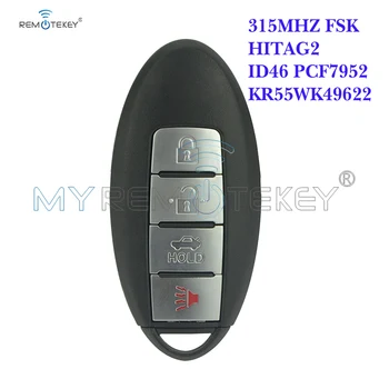 Remtekey Smart atslēga, keyless ieceļošanas 3 pogas ar panikas KR55WK49622 315MHZ FSK HITAG-2 ID46 PCF7952 par Nissan