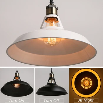 Retro Piekariņu Gaismas rūpniecības Lampas dzelzs abažūrs E27 Vintage Edison Spuldzes Kulons Lampas Bēniņi Mājas apdare Karājas lampas