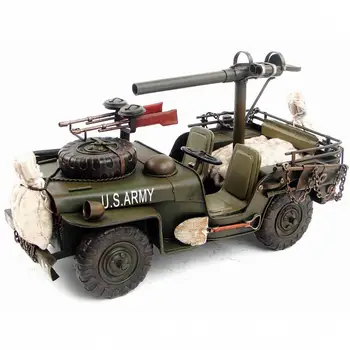 Retro Skārda transportlīdzekļa modelis 1940. gada izdevums roku darbs, Antīks Dzelzs dāvanu militāro transportlīdzekļu apdare, mājas kolekcija